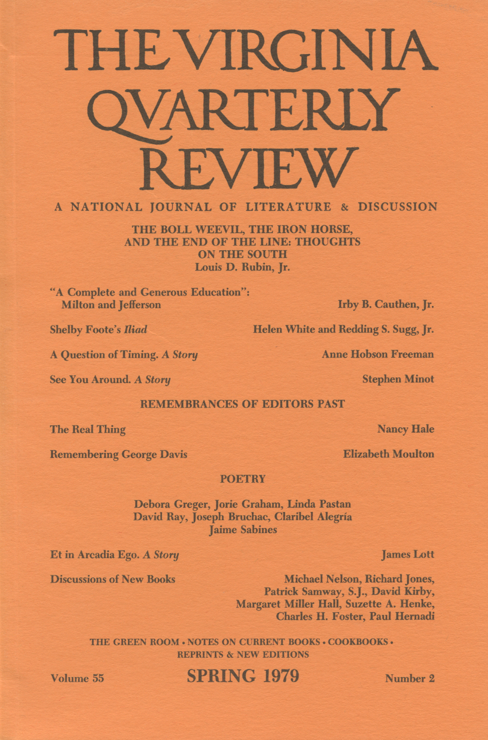 Virginia Quarterly Review, Spring 1979 cover