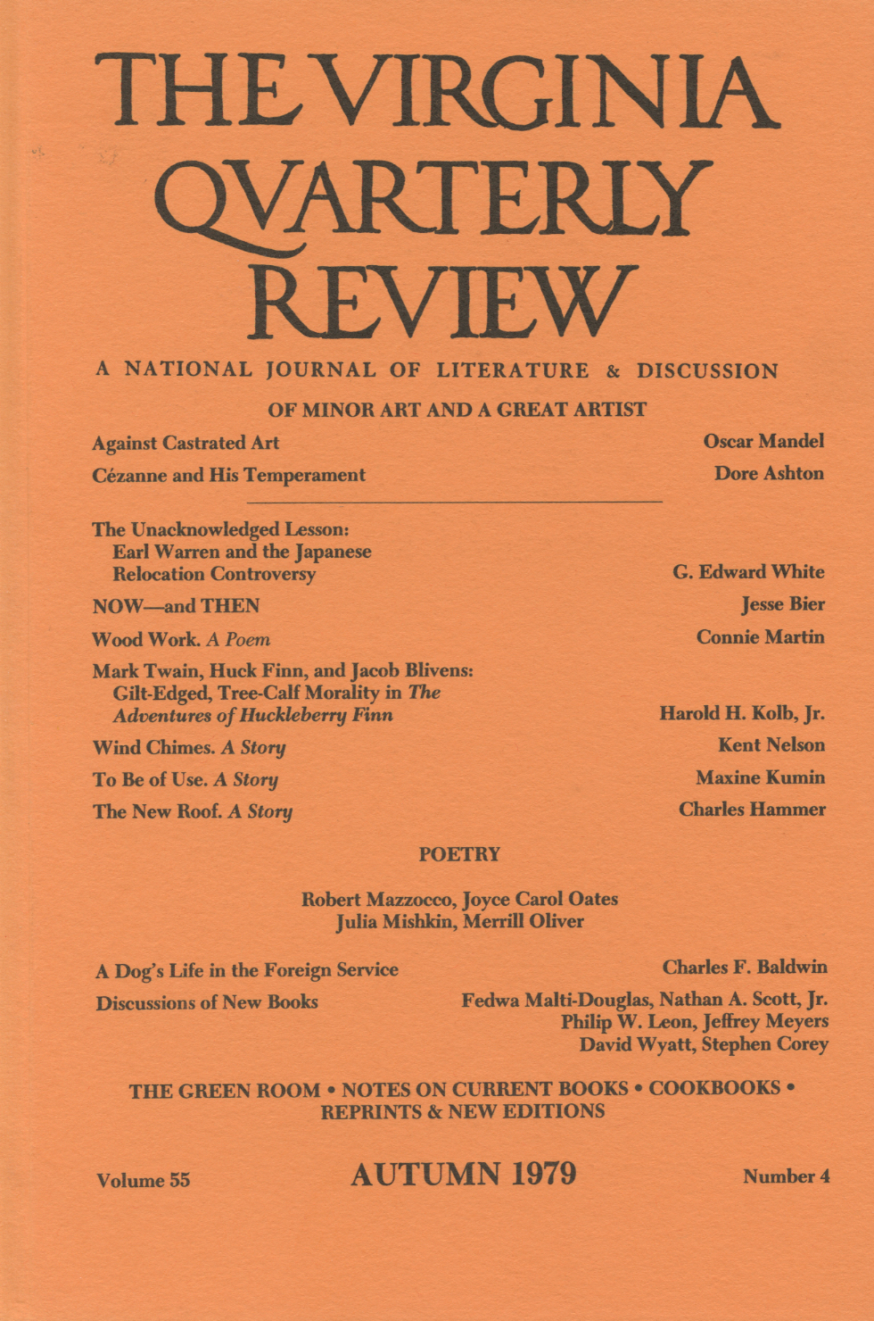 Virginia Quarterly Review, Autumn 1979 cover