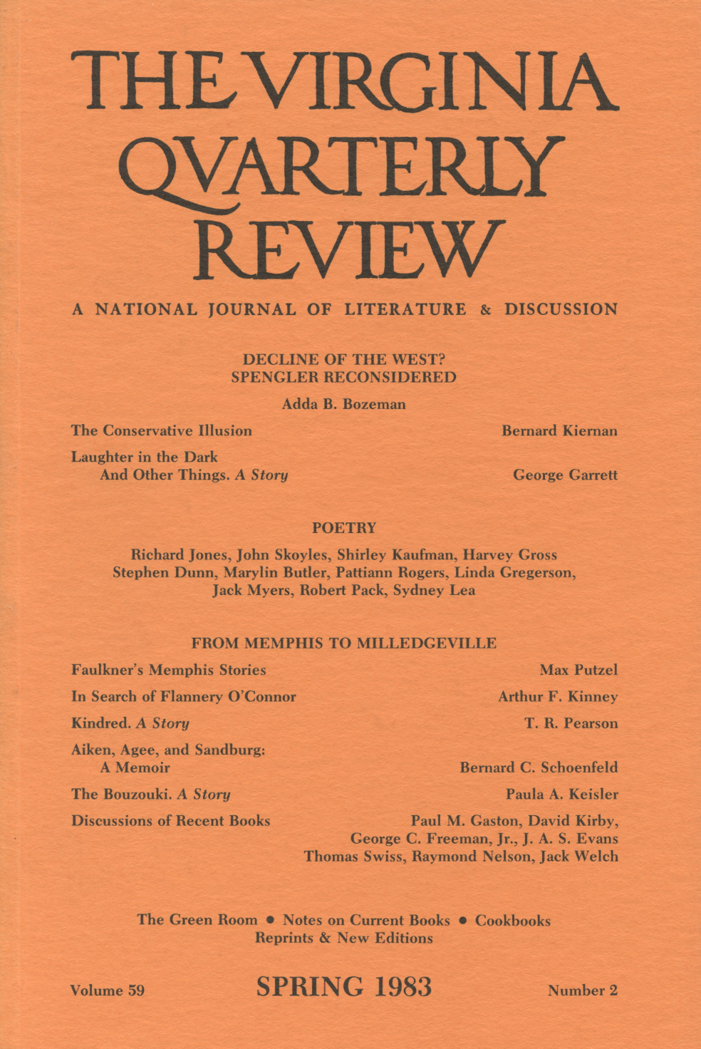 Virginia Quarterly Review, Spring 1983 cover