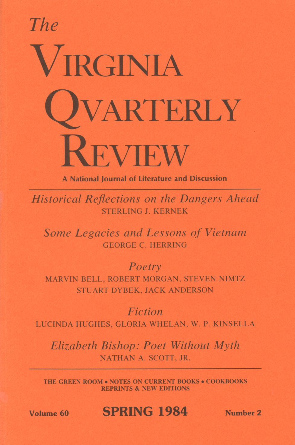 Virginia Quarterly Review, Spring 1984 cover