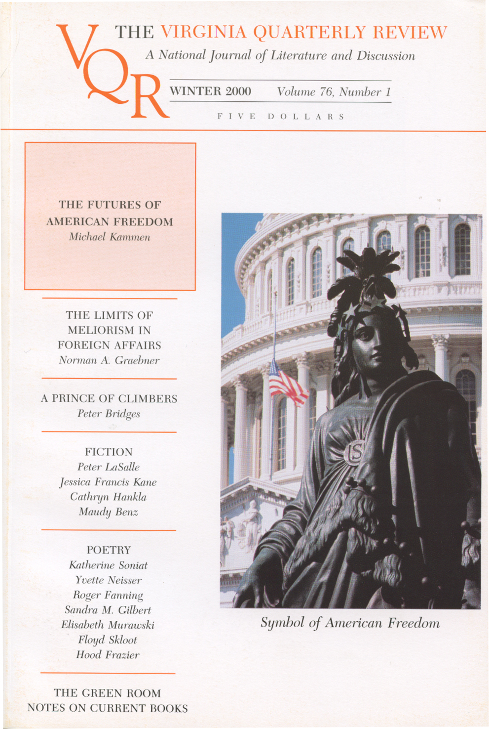 Virginia Quarterly Review, Winter 2000 cover