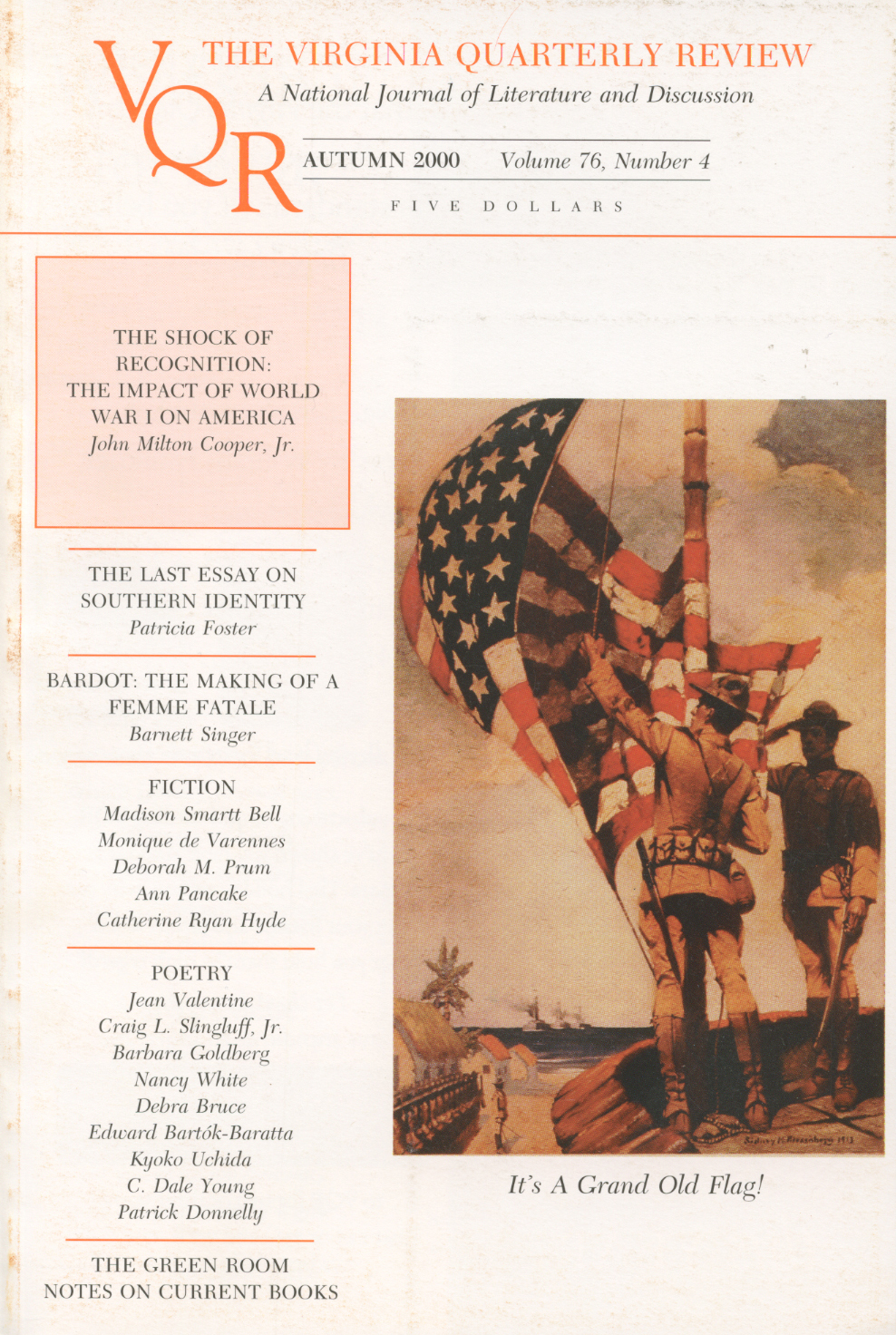 Virginia Quarterly Review, Autumn 2000 cover