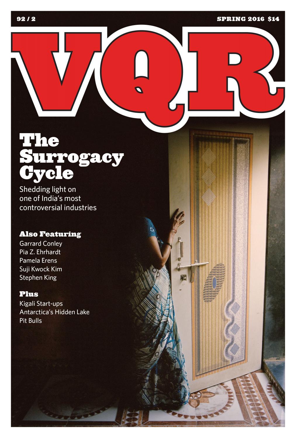 Virginia Quarterly Review, Spring 2016 cover