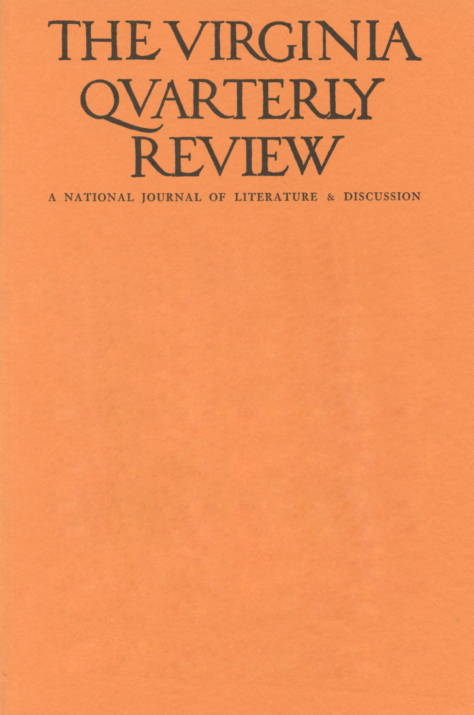 Virginia Quarterly Review, Summer 1970 cover