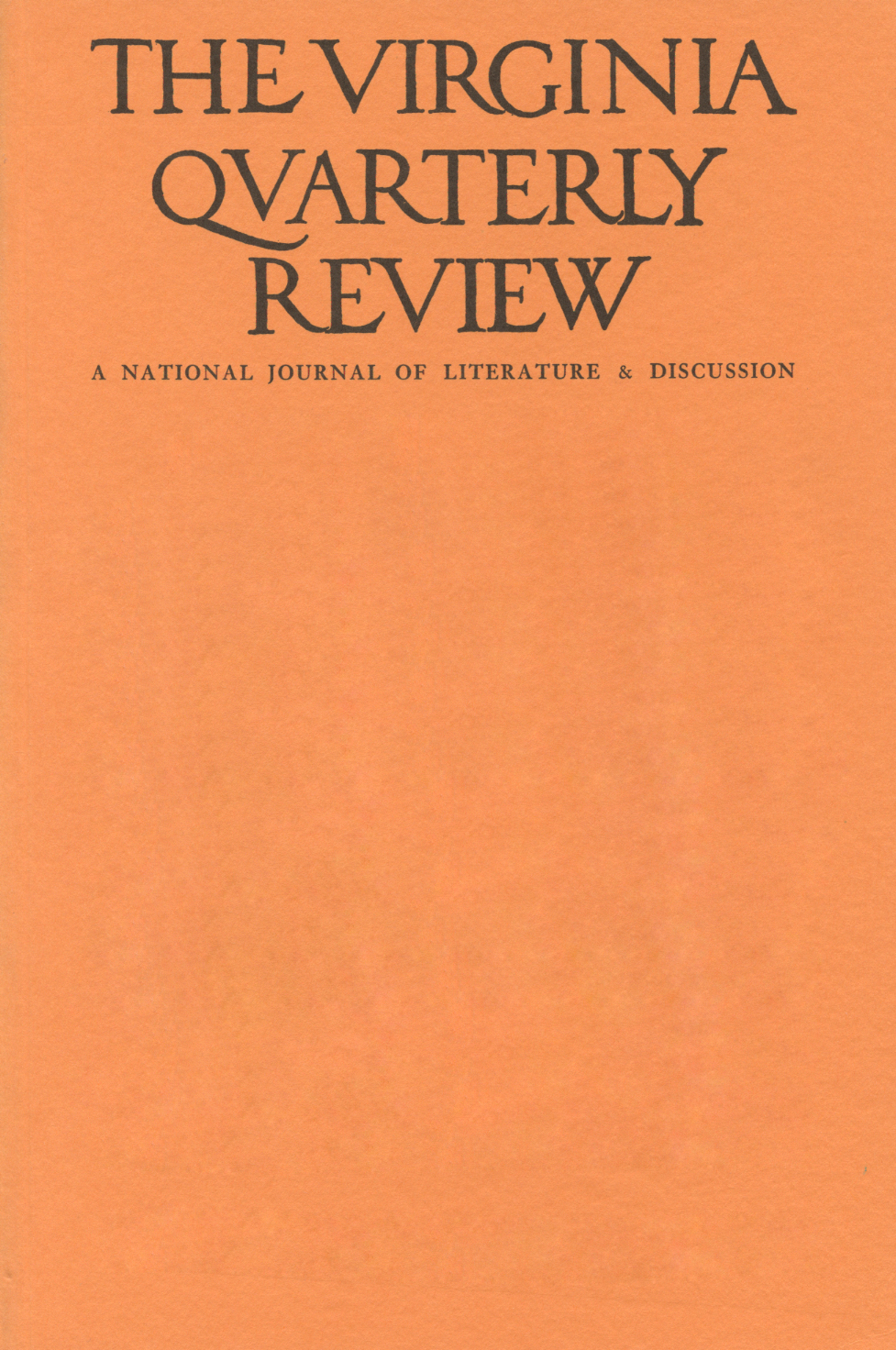 Virginia Quarterly Review, Spring 1946 cover