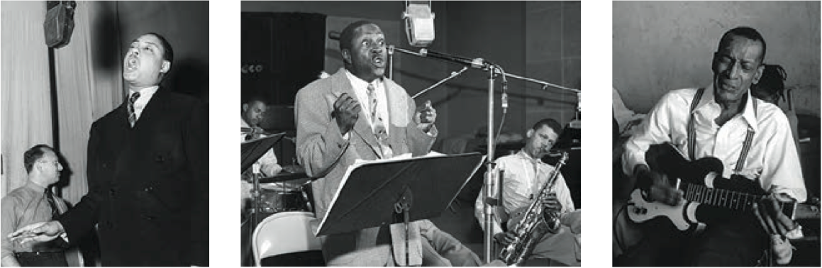 L to R: Big Joe Turner, Louis Jordan, Sleepy John Estes