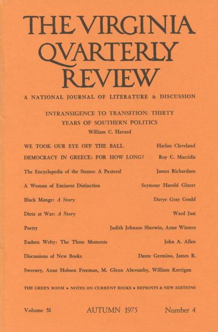 Virginia Quarterly Review, Autumn 1975 cover