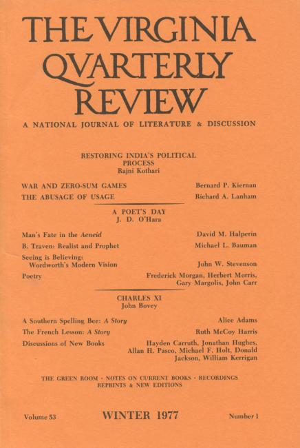 Virginia Quarterly Review, Winter 1977 cover
