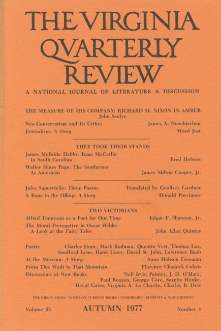 Virginia Quarterly Review, Autumn 1977 cover