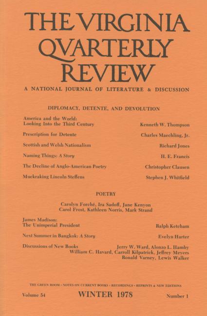 Virginia Quarterly Review, Winter 1978 cover