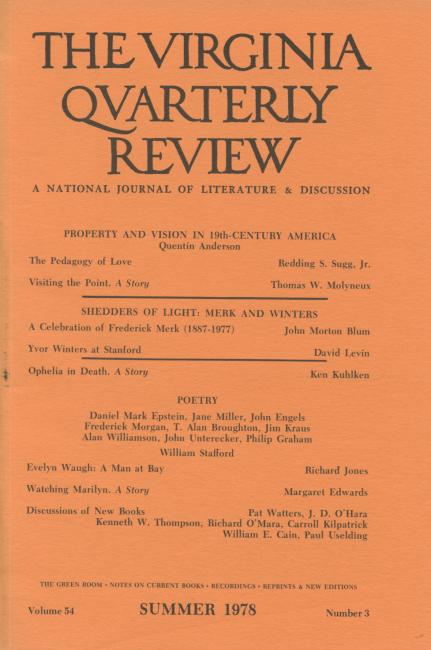 Virginia Quarterly Review, Summer 1978 cover