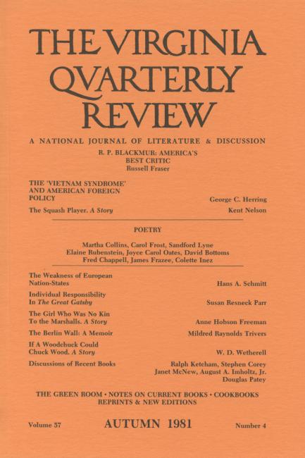 Virginia Quarterly Review, Autumn 1981 cover