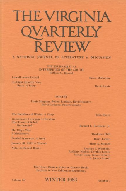 Virginia Quarterly Review, Winter 1983 cover