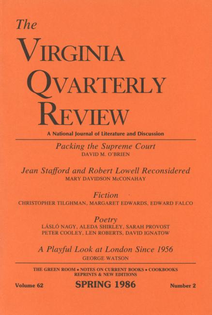 Virginia Quarterly Review, Spring 1986 cover