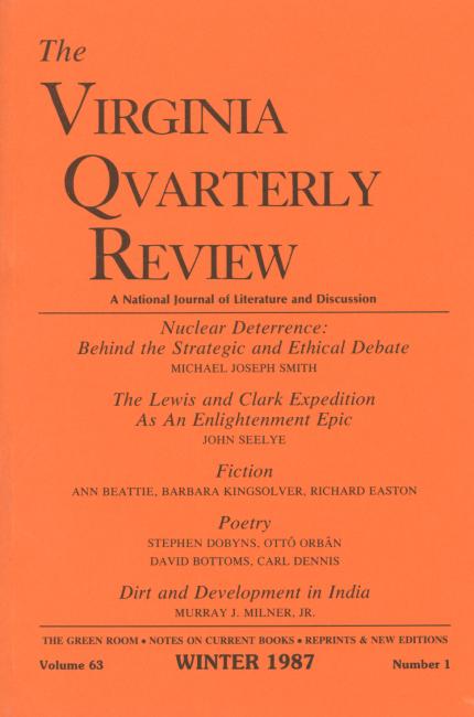 Virginia Quarterly Review, Winter 1987 cover