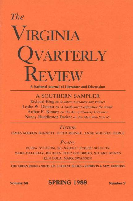 Virginia Quarterly Review, Spring 1988 cover