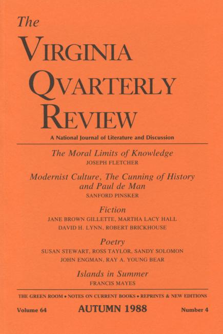 Virginia Quarterly Review, Autumn 1988 cover