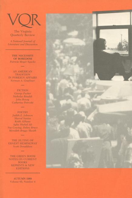 Virginia Quarterly Review, Autumn 1989 cover