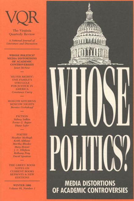 Virginia Quarterly Review, Winter 1992 cover