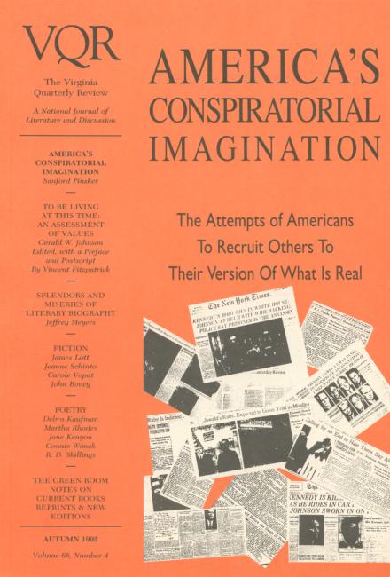 Virginia Quarterly Review, Autumn 1992 cover