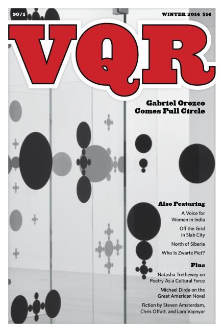 Virginia Quarterly Review, Winter 2014 cover